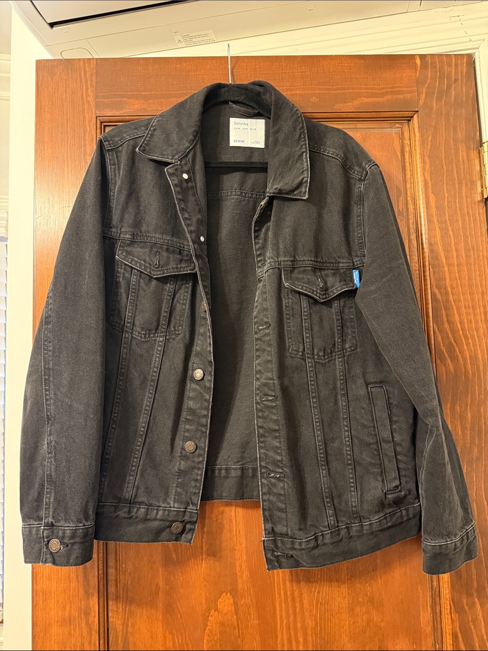 Bershka Black Washed Denim Jacket